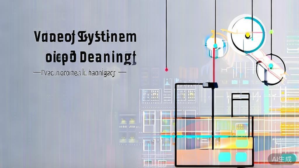 High-quality business illustration regarding video synthesis with deep learning, minimal flat design