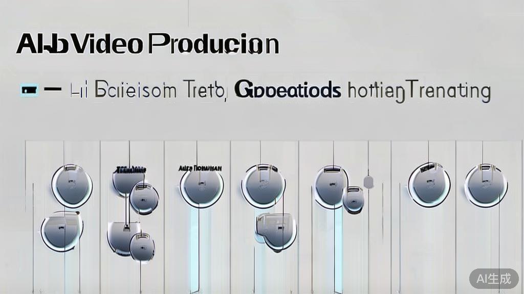 High-quality business illustration regarding AI视频制作步骤, minimal flat design