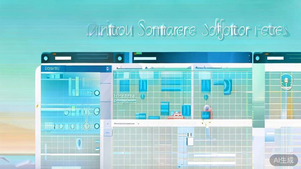 Flat vector illustration of animation software features comparison, dashboard style, soft blue gradient