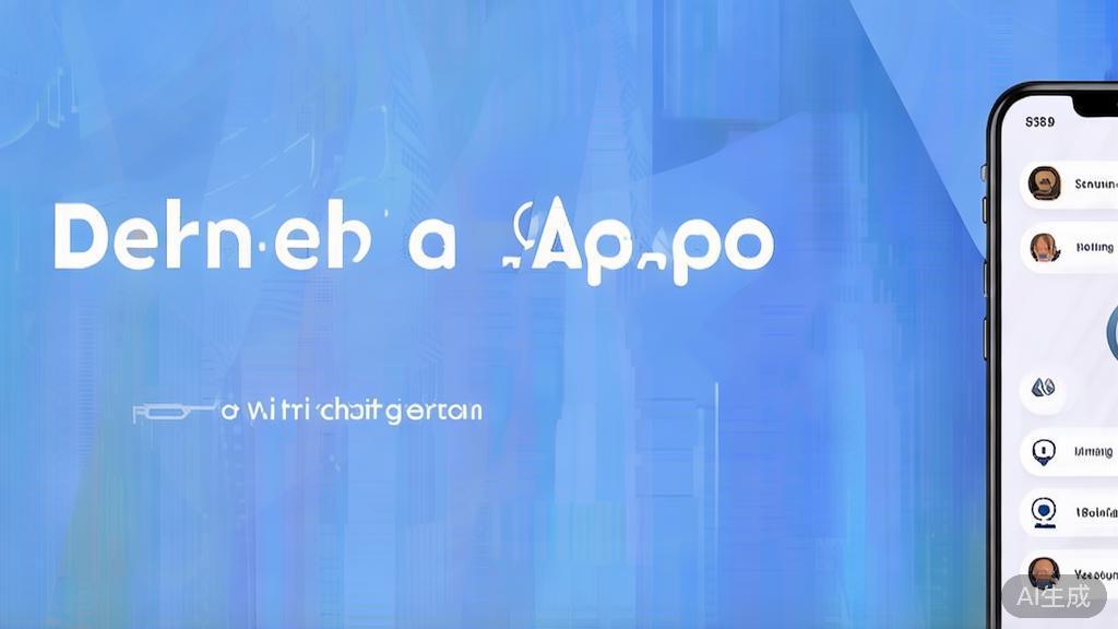 Flat vector illustration of Replika app, dashboard style, soft blue gradient