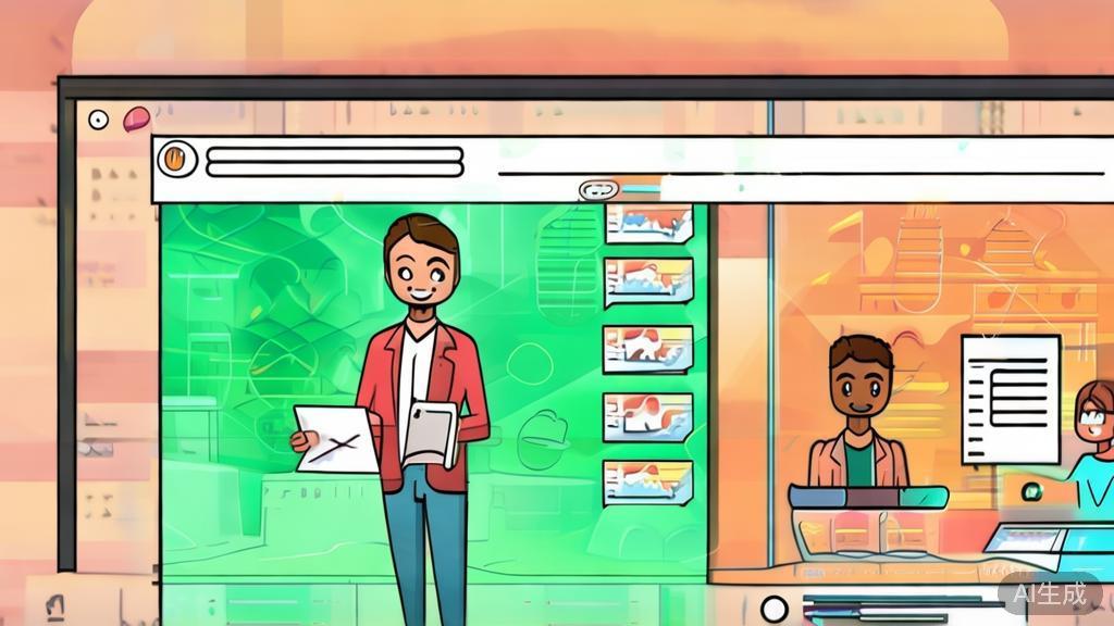 High-quality business illustration regarding online education course promotion, featuring teacher and student interactions in a video, minimal flat design