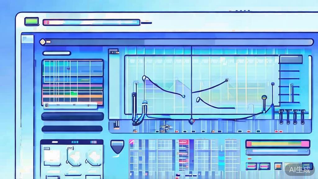 Flat vector illustration of video editing features, dashboard style, soft blue gradient