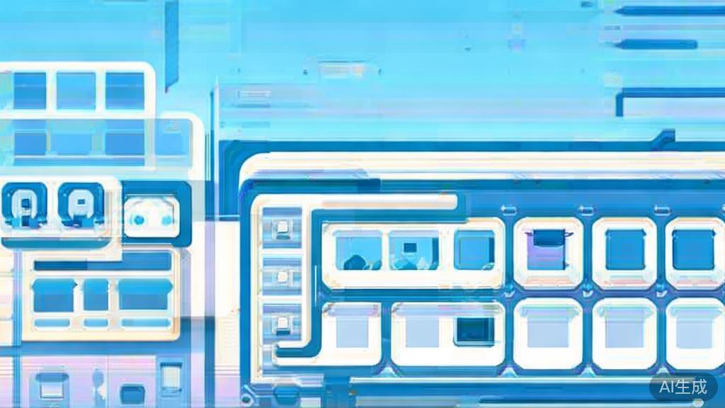 Flat vector illustration showing user interface of anime production software, dashboard style, soft blue gradient