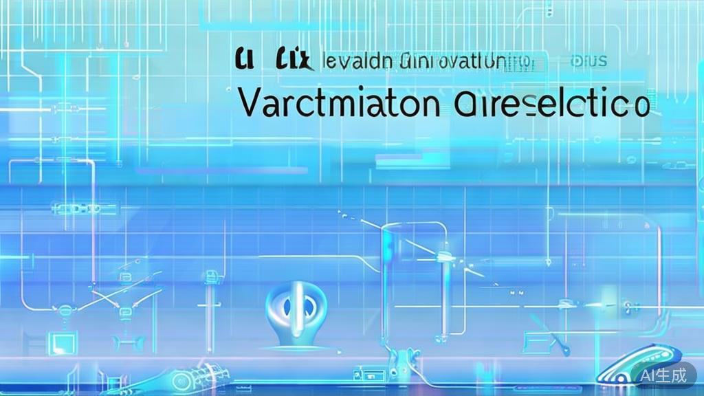 "Flat vector illustration of future trends in AI animation production, highlighting innovation and creativity, soft blue gradient"