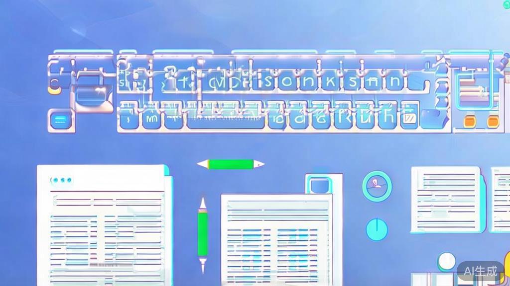 Flat vector illustration of script writing process, dashboard style, soft blue gradient