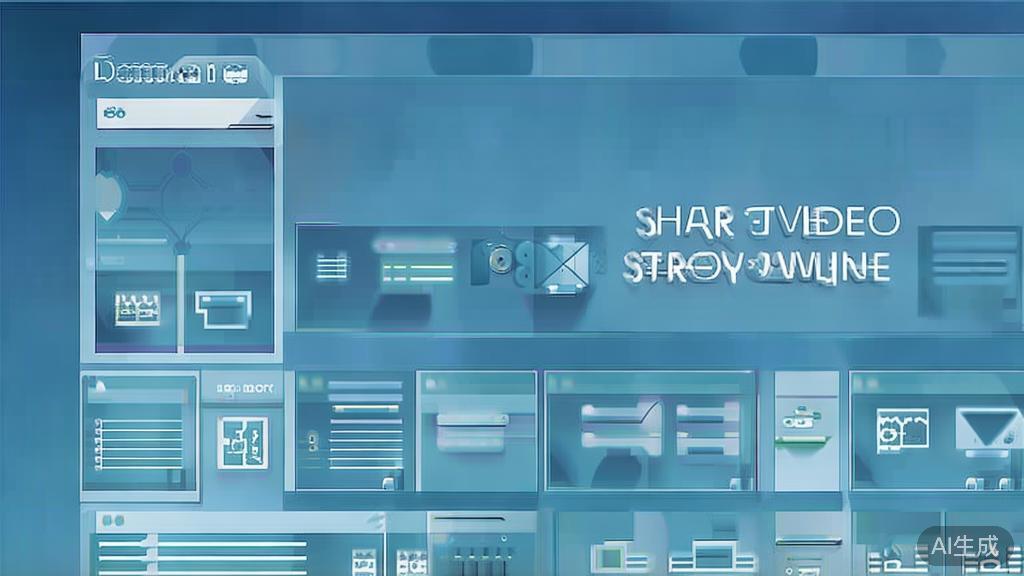 Flat vector illustration of a story outline for short video production, dashboard style, soft blue gradient