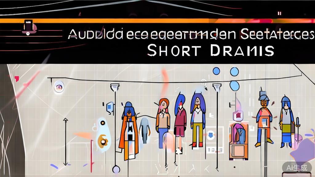 High-quality business illustration regarding audience engagement strategies for short dramas, minimal flat design