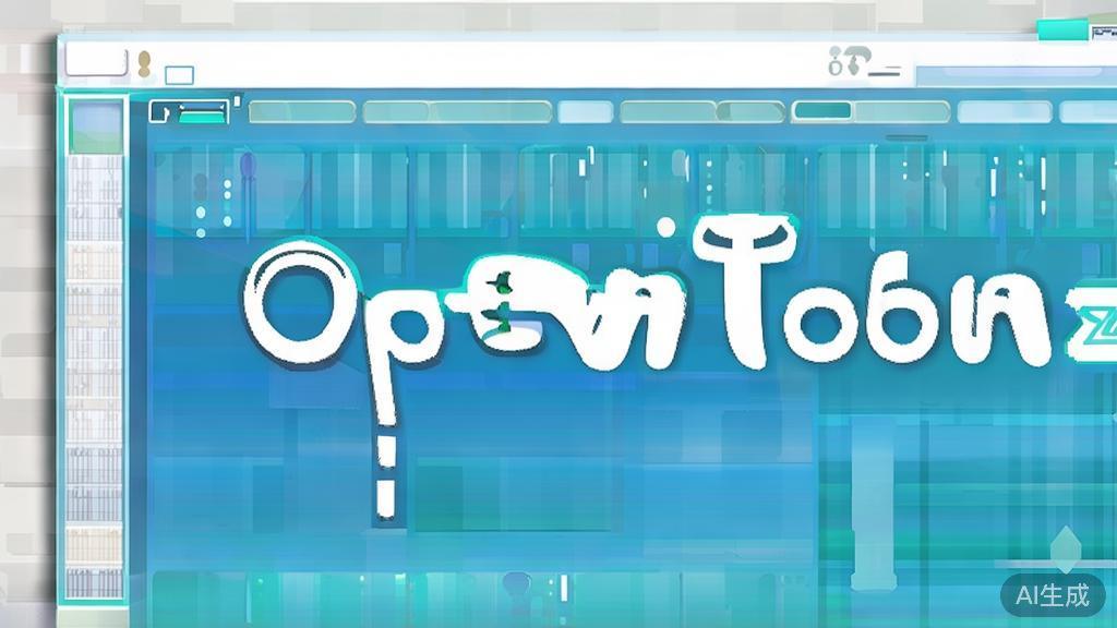 Flat vector illustration of OpenToonz software, highlighting its open-source nature and features, soft blue gradient