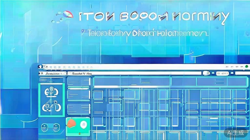 Flat vector illustration of Toon Boom Harmony software interface, dashboard style, soft blue gradient