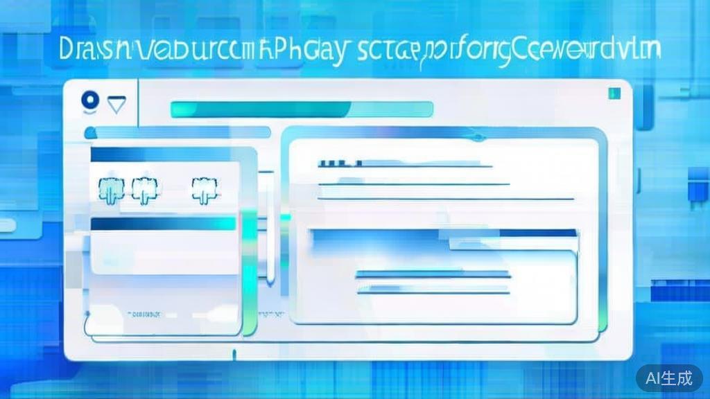 Flat vector illustration of AI short play script generation, dashboard style, soft blue gradient