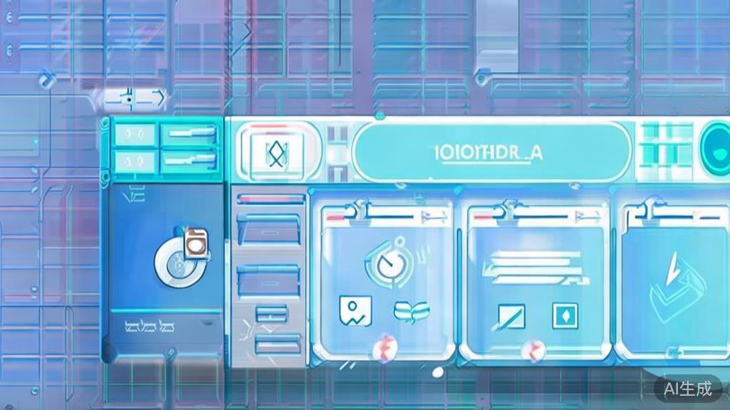 Flat vector illustration of future trends in AI video generation technology, dashboard style, soft blue gradient