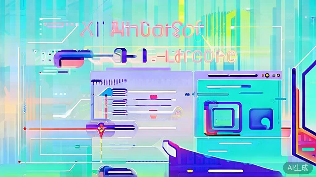 High-quality business illustration regarding future trends of AI animation software, minimal flat design