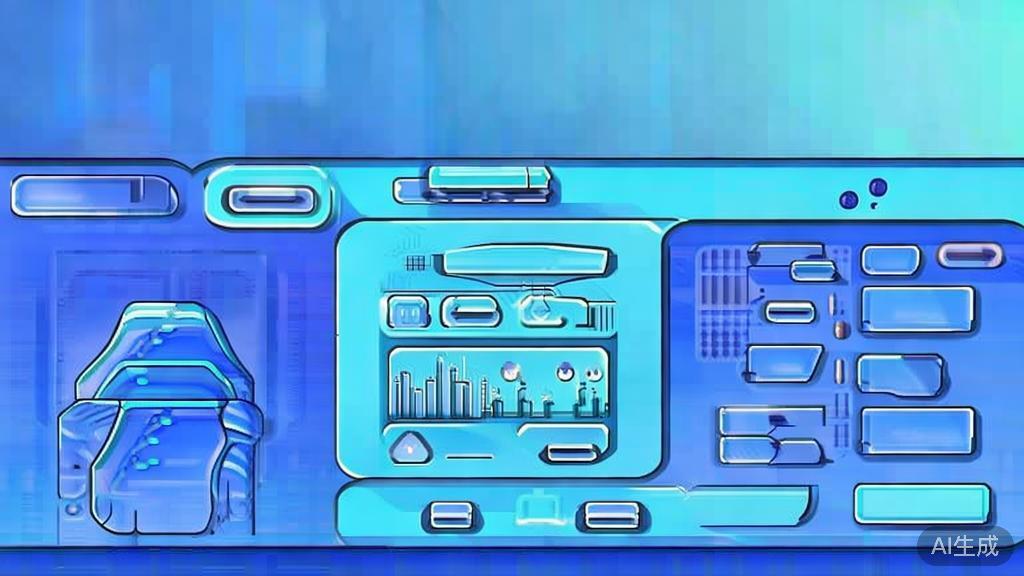 Flat vector illustration of selecting AI animation software, dashboard style, soft blue gradient