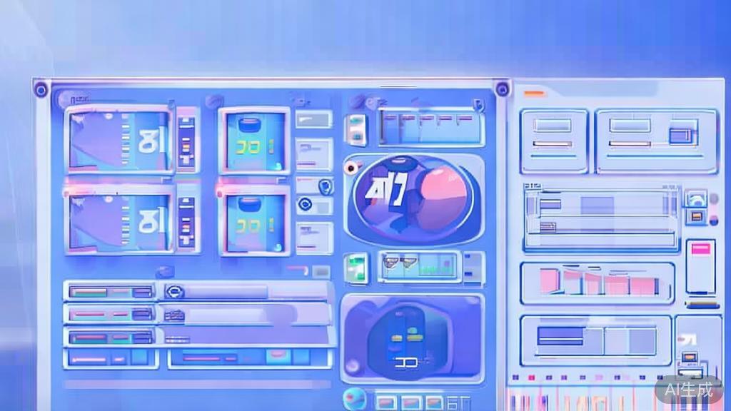 Flat vector illustration of AI短剧制作工具, dashboard style, soft blue gradient