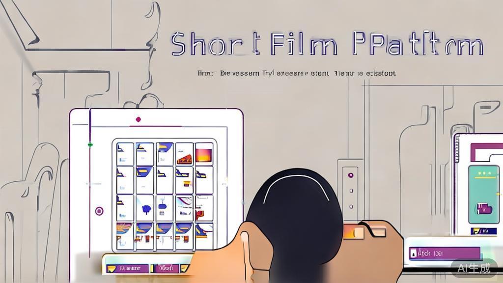 "High-quality business illustration regarding user experience in short film platforms, minimal flat design"