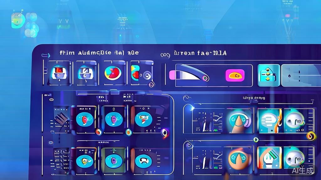 Flat vector illustration of audience feedback in film, dashboard style, soft blue gradient