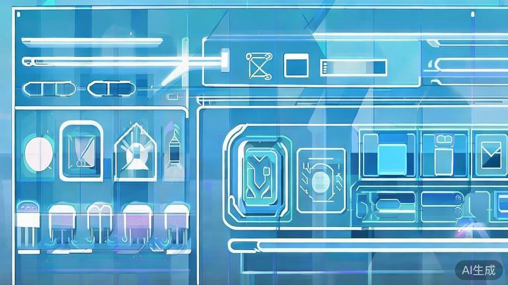 Flat vector illustration of technology in creativity, dashboard style, soft blue gradient