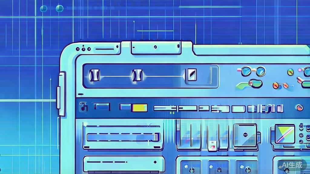 Flat vector illustration of sound design in animation, dashboard style, soft blue gradient