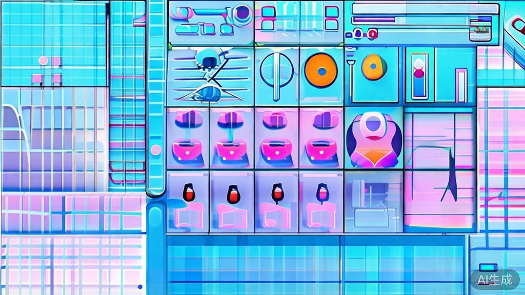 Flat vector illustration of animation trends, dashboard style, soft blue gradient