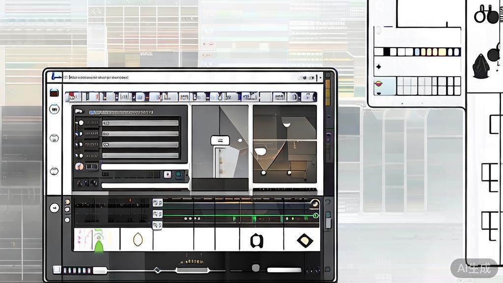 "High-quality business illustration regarding video editing software, minimal flat design"
