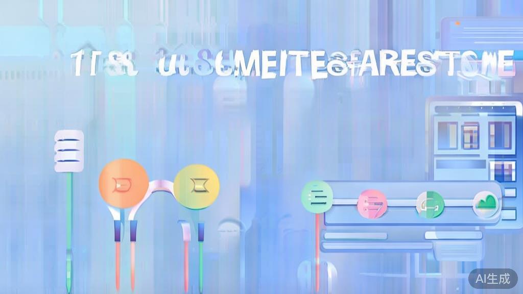 "Flat vector illustration of user experience in software selection, dashboard style, soft blue gradient"