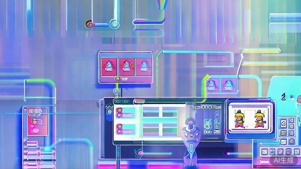 High-quality business illustration regarding AI in animation production, minimal flat design