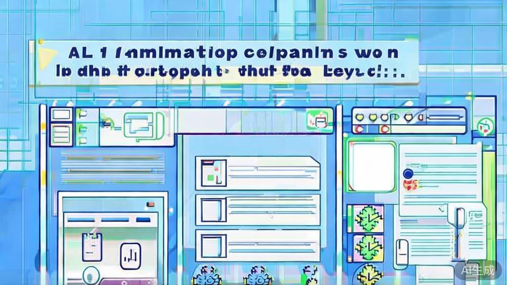 "Flat vector illustration about copyright and legal issues in AI animation, dashboard style, soft blue gradient"