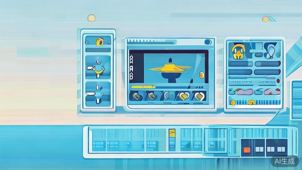 Flat vector illustration of video editing techniques, dashboard style, soft blue gradient