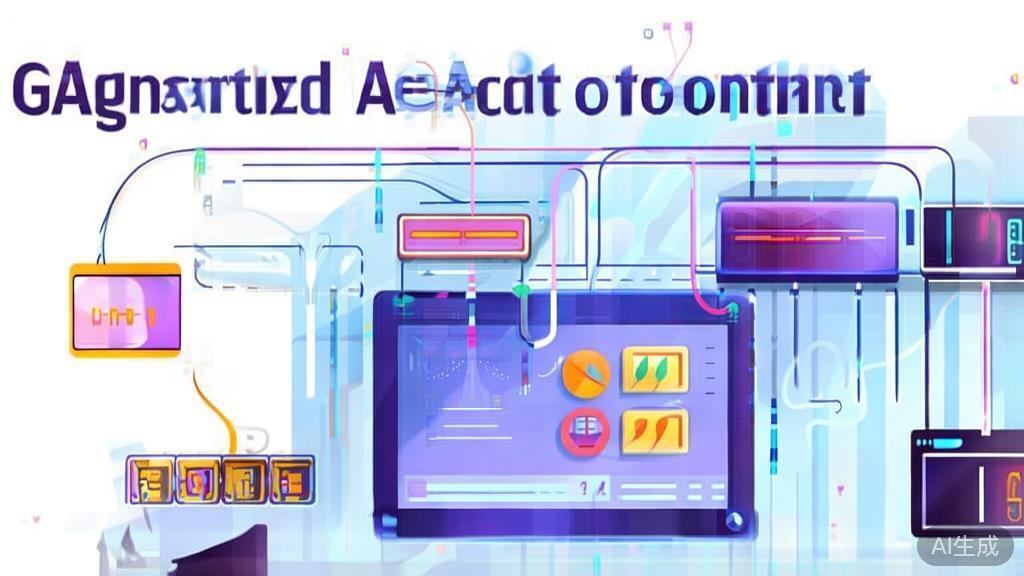 High-quality business illustration regarding future trends in AI-generated content, minimal flat design