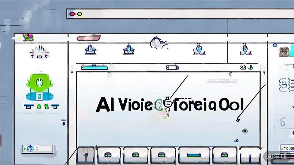 "High-quality business illustration regarding AI video creation tool, minimal flat design"