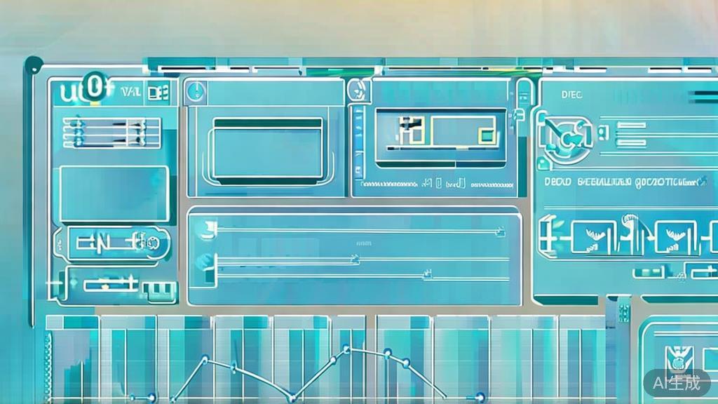 "Flat vector illustration of deep learning optimization for video content, dashboard style, soft blue gradient"