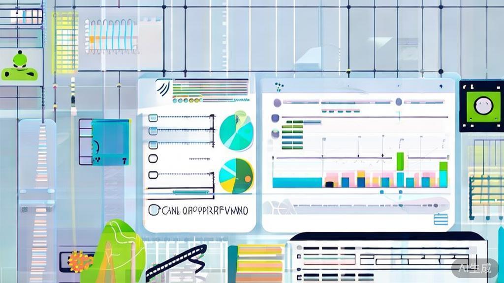 "Flat vector illustration of data-driven content optimization in video production, showing analytics dashboard, minimal flat design"