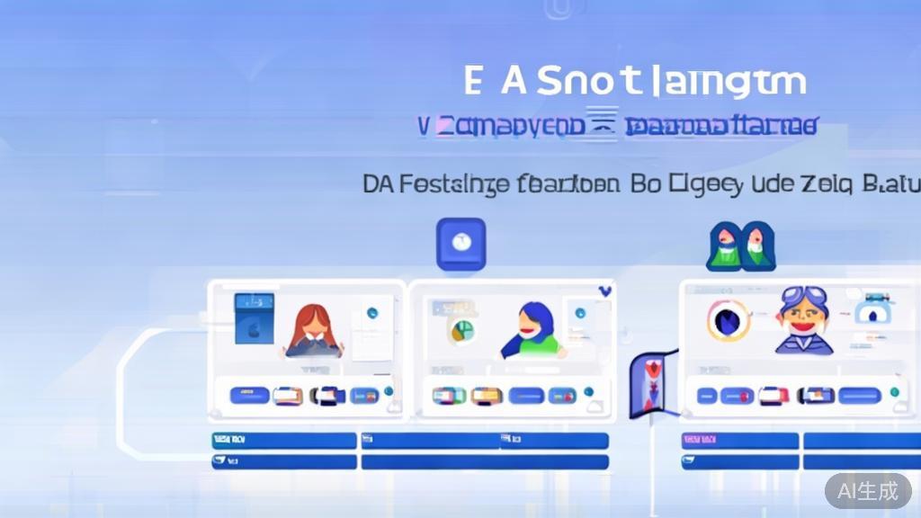 Flat vector illustration of AI short drama platform comparison, dashboard style, soft blue gradient