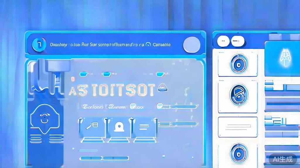 Flat vector illustration of AI短剧创作, dashboard style, soft blue gradient