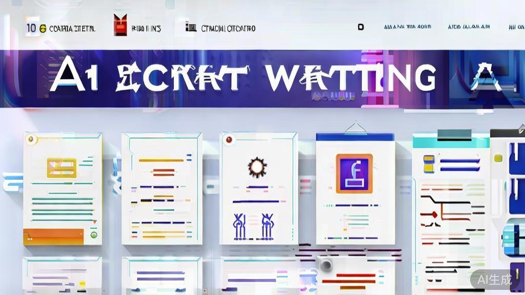 "High-quality business illustration regarding AI tools for script writing, minimal flat design"