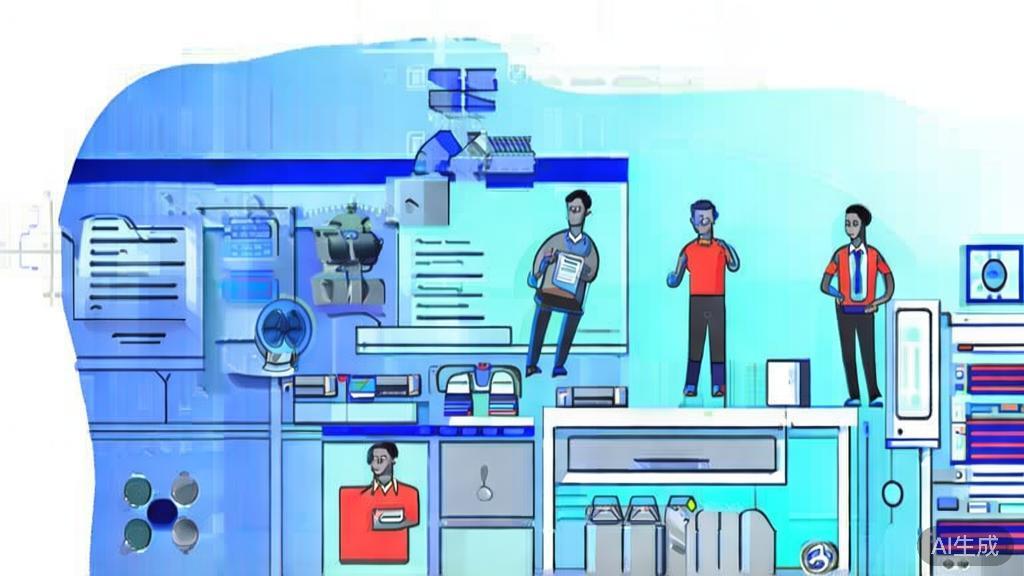 "Flat vector illustration of teamwork in short film production, dashboard style, soft blue gradient"