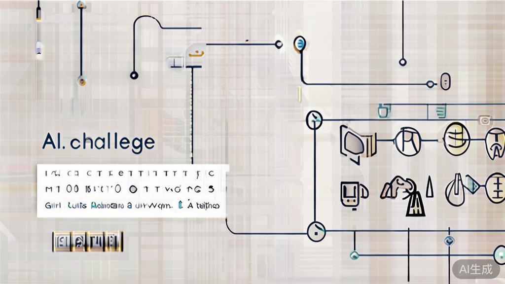 "High-quality business illustration regarding challenges in AI short drama writing, minimal flat design"