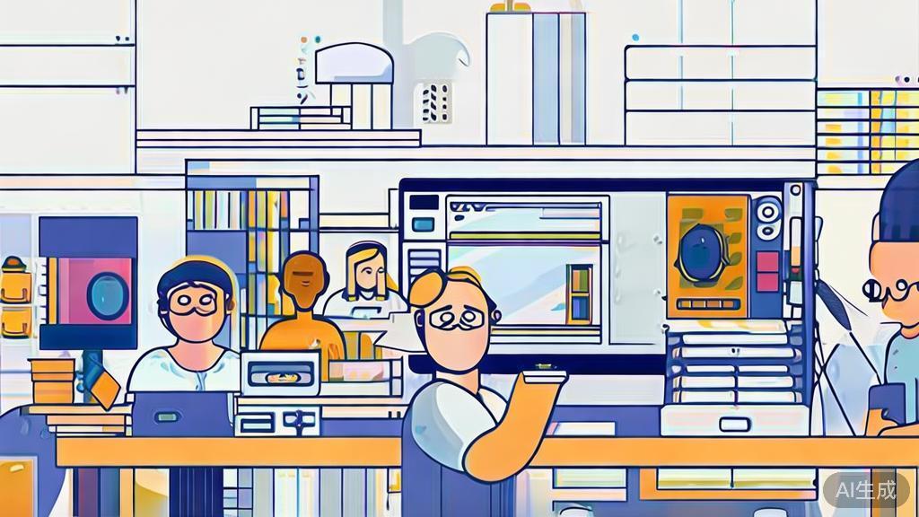 High-quality illustration of team collaboration in video production, minimal flat design