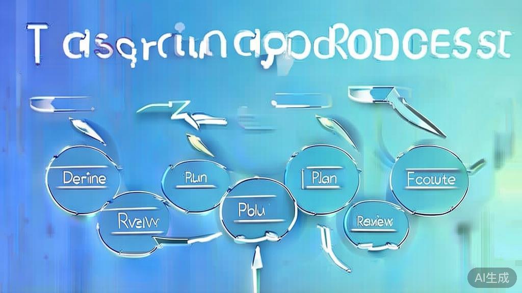 Flat vector illustration of iterative process in project management, soft blue gradient