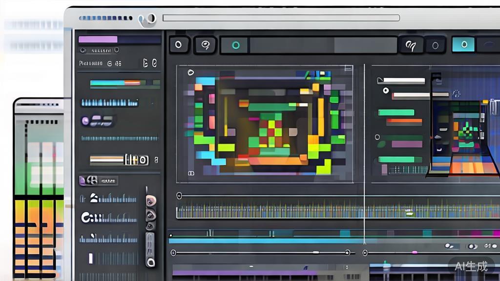 "High-quality business illustration regarding video editing software, minimal flat design"