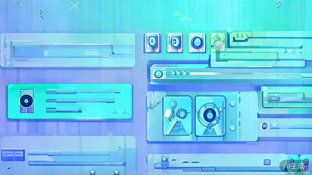 "Flat vector illustration of video quality enhancement, dashboard style, soft blue gradient"