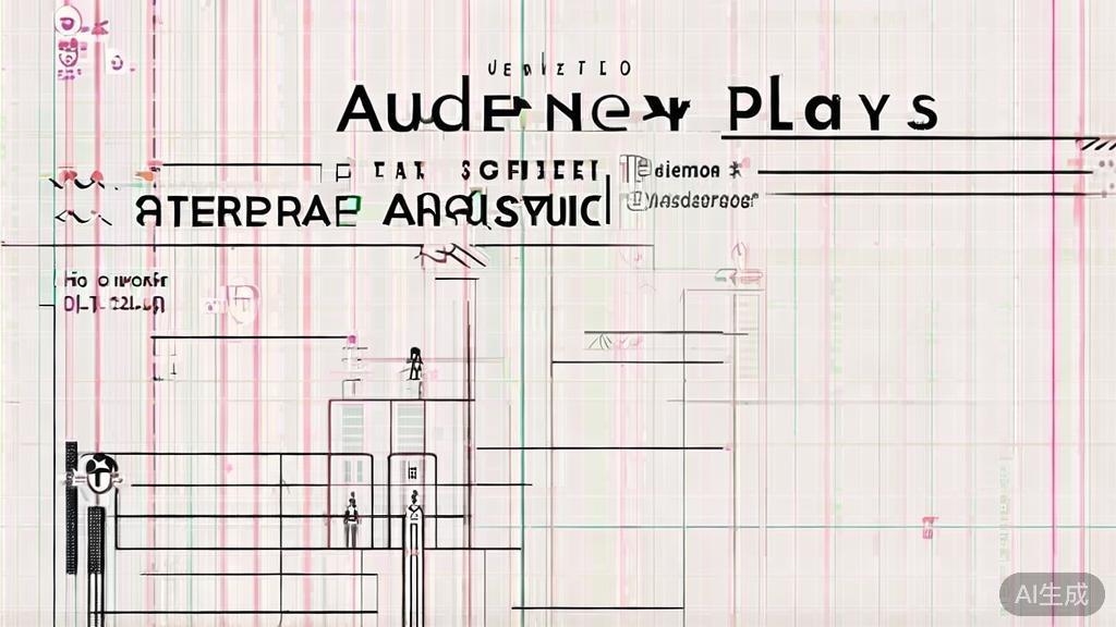 "High-quality business illustration regarding audience analysis for short plays, minimal flat design"