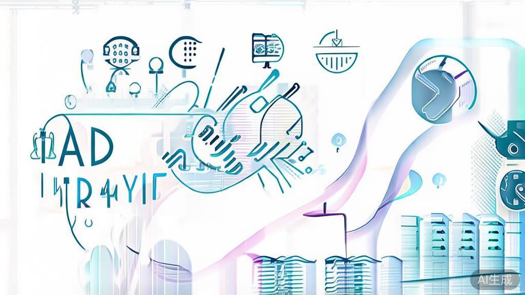 High-quality business illustration regarding AI and creativity, minimal flat design