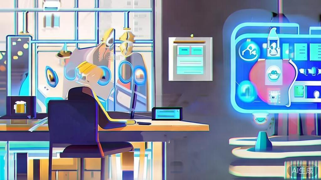 "High-quality illustration of a creative workspace with AI tools assisting a writer, minimal flat design"