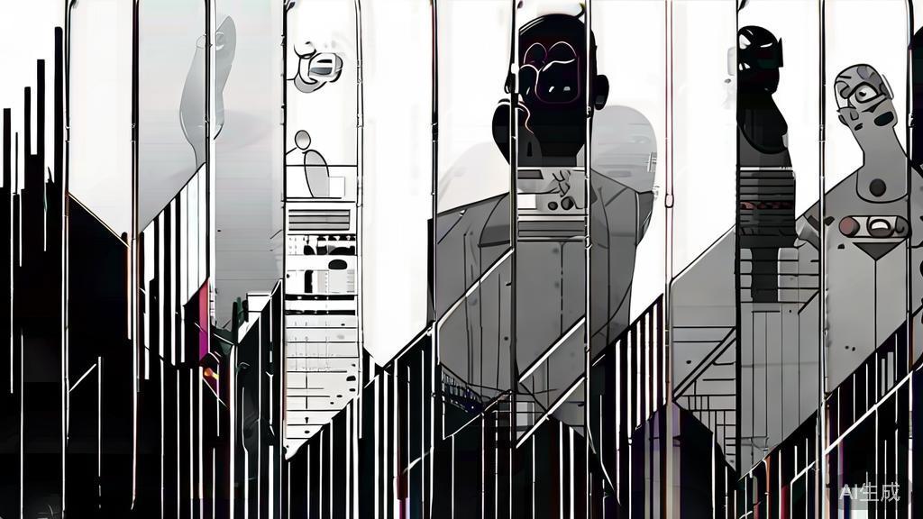 "High-quality illustration showing characters expressing emotions during a dramatic scene, minimalist design"