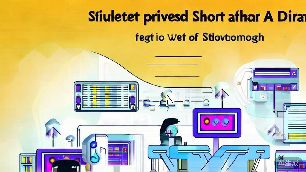 "High-quality business illustration regarding efficiency in AI short drama creation, minimal flat design"