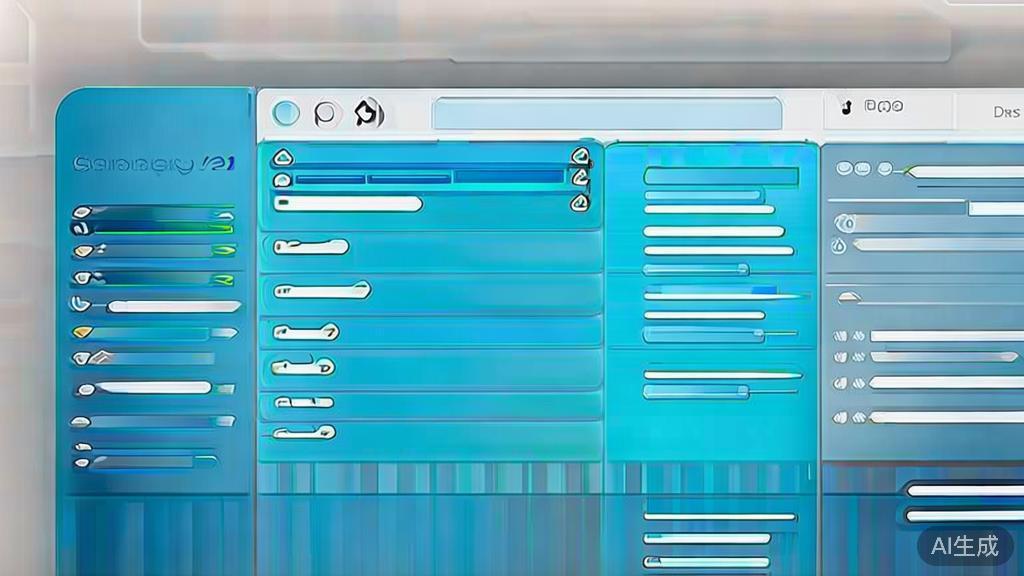 Flat vector illustration of Lumen5 interface, dashboard style, soft blue gradient