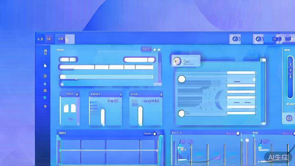 Flat vector illustration of video production metrics, dashboard style, soft blue gradient