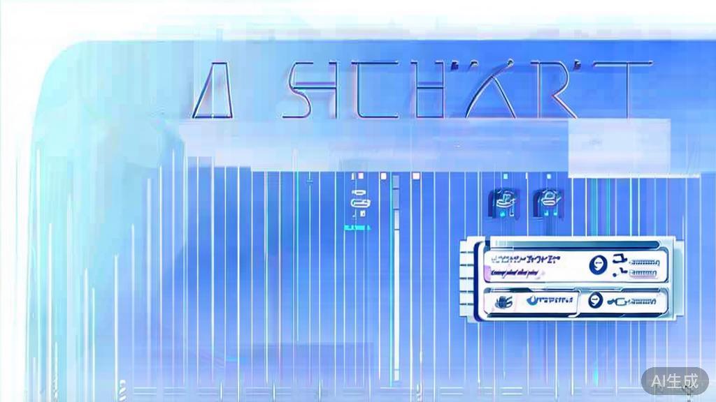 Flat vector illustration of AI短剧软件 interface, dashboard style, soft blue gradient