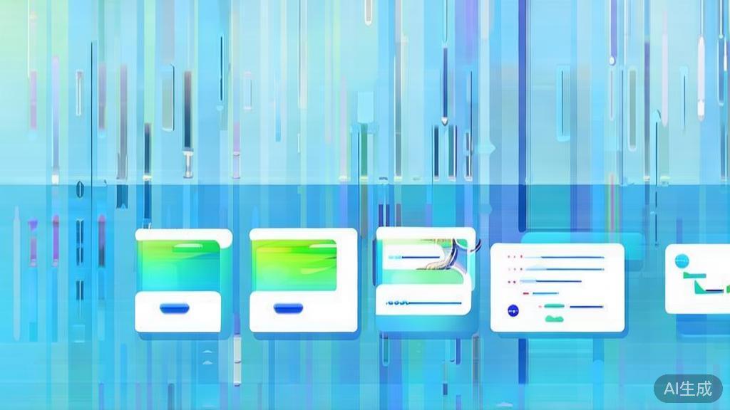 Flat vector illustration of script structure, dashboard style, soft blue gradient